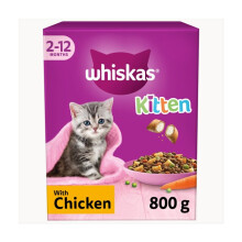 Whiskas Kitten 2-12 Months Dry with Chicken 825g (PACK OF 4)