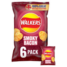Walkers Smokey Bacon Crisps 25g x 6 per pack - (PACK OF 4)
