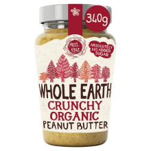 Whole Earth Crunchy Original Peanut Butter No Added Sugar (340g) - Pack of 2