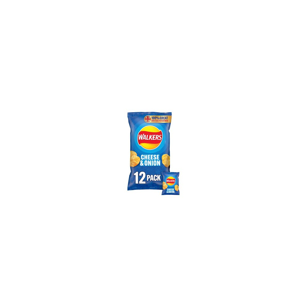 Walkers Cheese & Onion Crisps 25G X 12 Per Pack - Pack Of 6