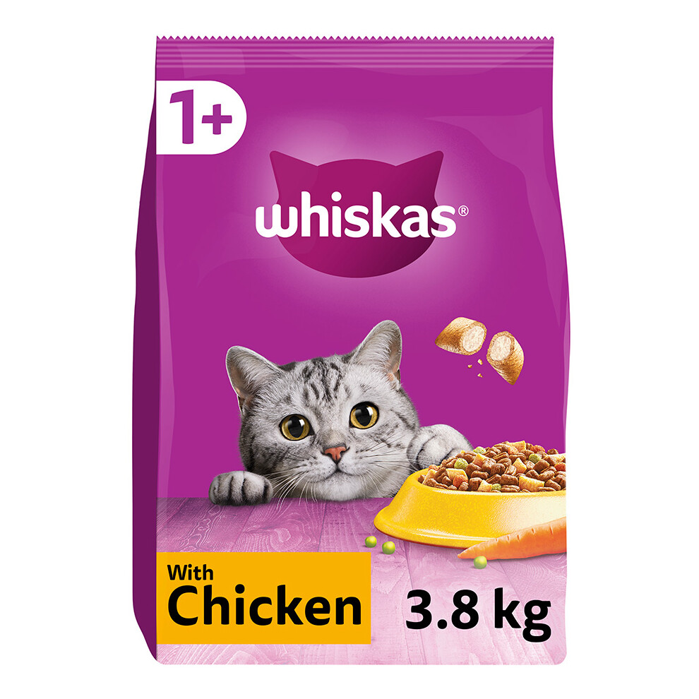 Whiskas 1+ Complete Dry Cat Food With Chicken (3.8Kg) (Pack Of 6)