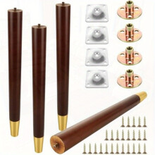 (Wooden) Wood Furniture Legs 16 inch Wooden Table Legs Set of 4 Mid Century Wood Feet Replacement for Coffee Table Bench Tapered Desk Chair Legs