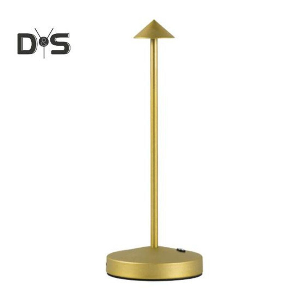 (golden) Battery-Powered Metal Desk Lamp Touch Control Flicker Free Dimmable Non-Slip Design Modern Wireless Bedside Lamp