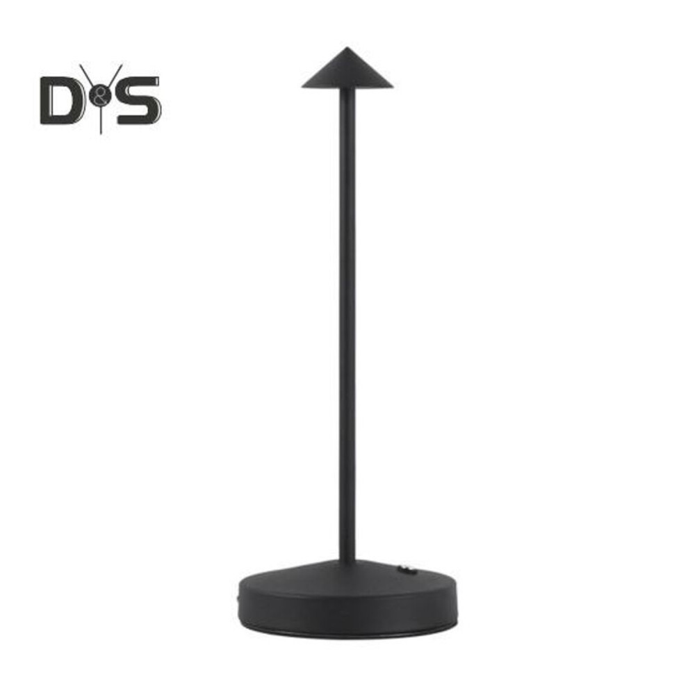 (black) Battery-powered Metal Desk Lamp Touch Control Flicker Free Dimmable Non-slip Design Modern Wireless Bedside Lamp