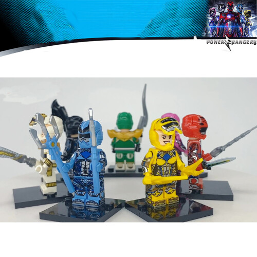 7PCS Mightyed Morphined Power Rangers Movie Series Red Yellow Soldiers ...