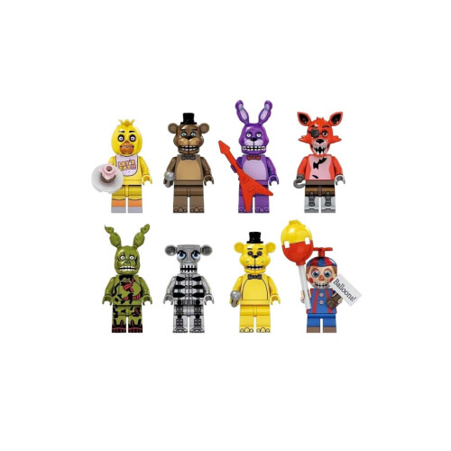 (8 τεμάχια) 8 τεμάχια Five Nights at Freddy's Midnight Bear Assembled Construction Doll