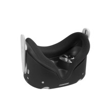 (Čierny) Predný kryt masky na oči 5 v 1 pre dotykový ovládač Oculus Quest 2, silikónový úchop, tlačidlo