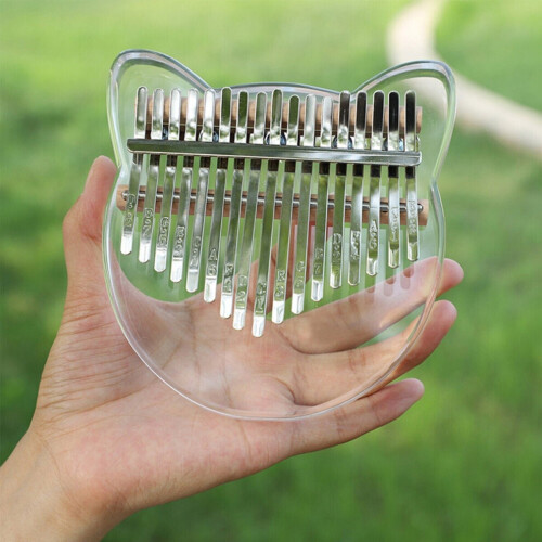 (A) Kalimba 17 Keys Thumb Finger Piano Διάφανο Clear Bear Μουσικό δώρο Ακρυλικό 1