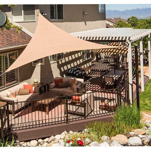 (Μπεζ) Αδιάβροχη 420D Oxford Polyester Shade Sail Τέντα Τέντα εξωτερικ 2