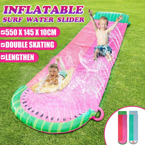(Μπλε) Summer Watermelon/Shark Double Slipway Pool Play Mat 1