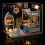 (Μπλε) Creative Space DIY Χειροποίητο σετ επίπλων κουκλόσπιτο συναρμολόγησ 2