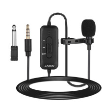 Všesmerový pripojiteľný klopový mikrofón, kondenzátorový mikrofón s 3,5 mm konektorom