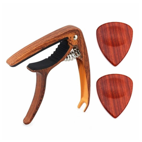 Metal Guitar Capo with Pin Puller/2 τμχ Ξύλινες επιλογές για Ακουστι
