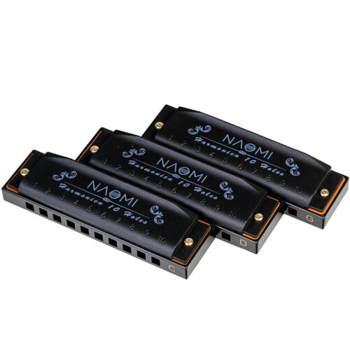 Σετ 3 τεμαχίων Hoodoo Blues Harmonica C D G Tone Harmonica με θήκη