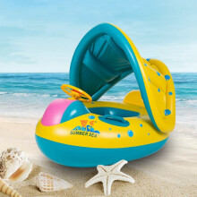 Sedile galleggiante portatile gonfiabile circolare per bambini per il nuoto con protezione solare e