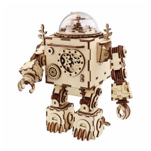 DIY Music Box Set Music Box Drevený robot Puzzle Montáž Music Box Vianočný darček pre deti