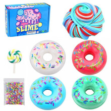 Donut Slime + Príslušenstvo pre lízanky Cukrové pelety so súpravou farebnej škatuľky
