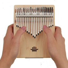 (Béžová) 21 kláves Drevené palcové piano Professional Kalimba Spodná diera Mahagónový hudobný nástroj