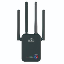 (Čierna, EÚ zástrčka) 300M WiFi opakovač 2,4G 300Mbps Bezdrôtový zosilňovač signálu Zosilňovač US/EU