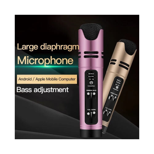 (Ροζ) DSP Metal Handheld Karaoke Microphone για Ασύρματη Ηχογράφηση, Υποστήριξ