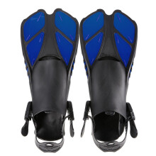 (Blu, M) Pinne da nuoto, pinne galleggianti da allenamento con tallone regolabile per nuoto, immersioni,