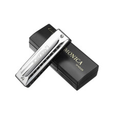 (F) 10 Holes Blues Harmonica Tone C Sliver Color για αρχάριους