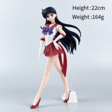 (Rosso) 22 cm Kawaii Sailor Moon Figure Sailor Mars Sailor Mercury Cartoon Action Figure Giocattoli