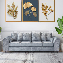 (Scatter Back, Silver) Aurora Crushed Velvet 4 Seater 2 Corner Sofa