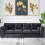 Snugg Furniture (Full Back, Black) Aurora Crushed Velvet 4 Seater 2 Corner Sofa 1