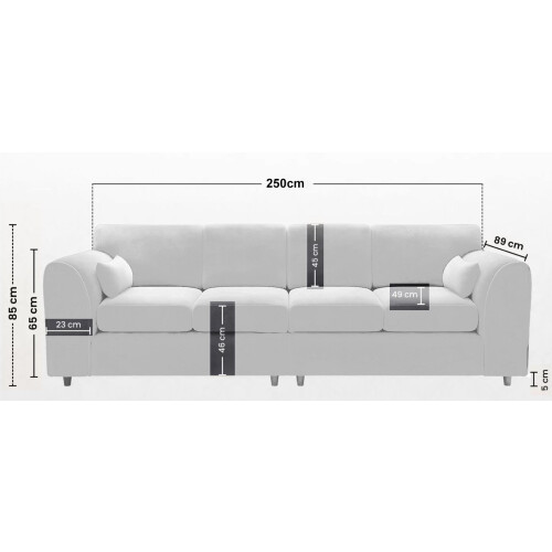 Snugg Furniture (Full Back, Black) Aurora Crushed Velvet 4 Seater 2 Corner Sofa 2