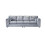 Snugg Furniture (Full Back, Silver) Aurora Crushed Velvet 4 Seater 2 Corner Sofa 3