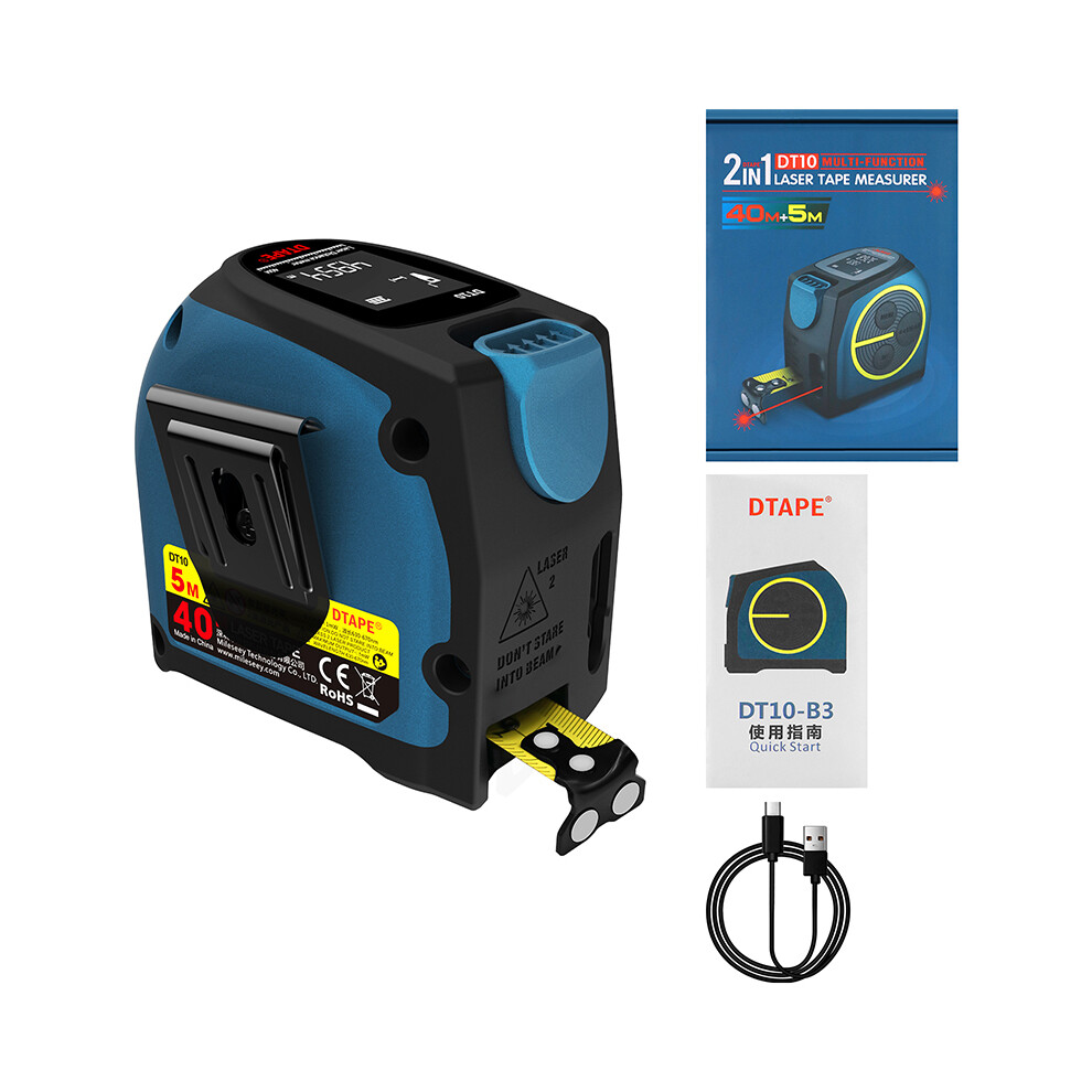 (DT10 DTAPE)Ruban à mesurer télescopique Laser DT10/DT11, télémètre numérique 2 en 1 avec écran LCD Anti-chute, crochet