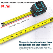 (DT11 Diablotin)Ruban à mesurer télescopique Laser DT10/DT11, télémètre numérique 2 en 1 avec écran LCD Anti-chute,