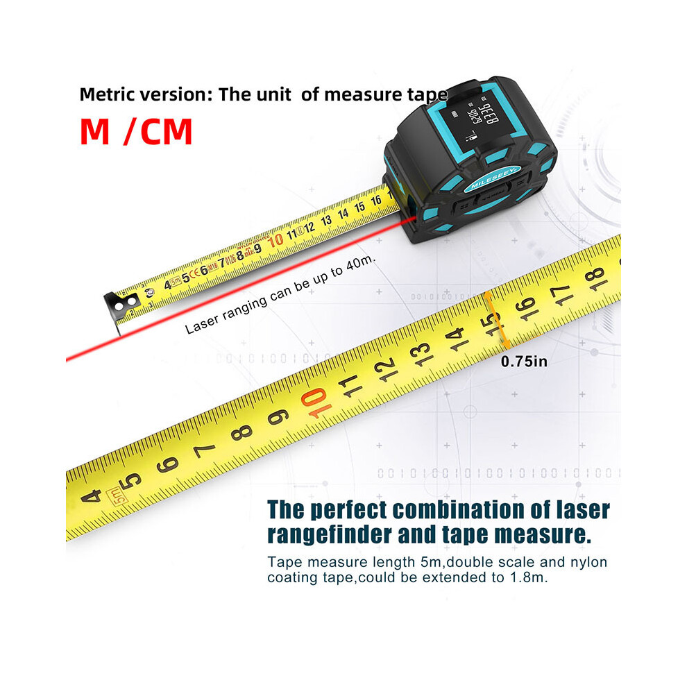 (DT11 rencontré)Ruban à mesurer télescopique Laser DT10/DT11, télémètre numérique 2 en 1 avec écran LCD Anti-chute,