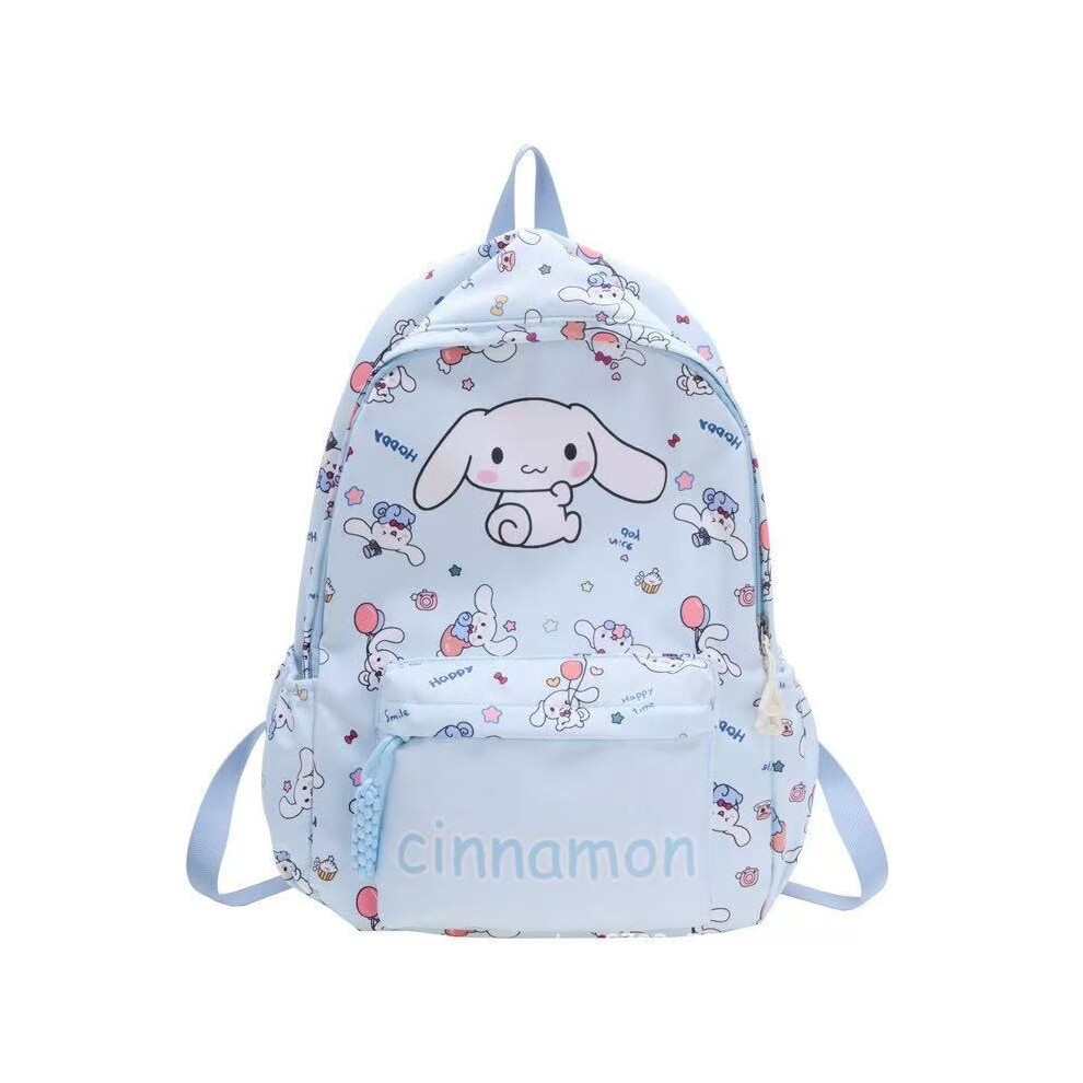 (Blue Cinnamon Roll) Kuromi Hello Kitty Cinnamoroll Letter Multiple Pocket Cartoon Backpack Students