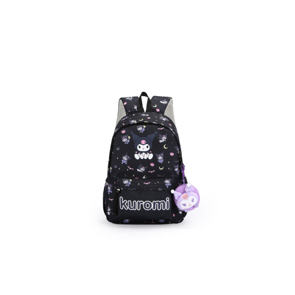 (Black Kuromi) Kitty Kuromi Hello Cinnamoroll Letter Multiple Pocket Backpack Students Cartoon
