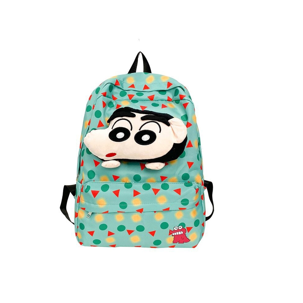(Green, Large) Shinchan Crayon Cotton Print Backpack Versatile Bag With Nylon Material For Kids-image-OPC-PH7HQVW-NEW