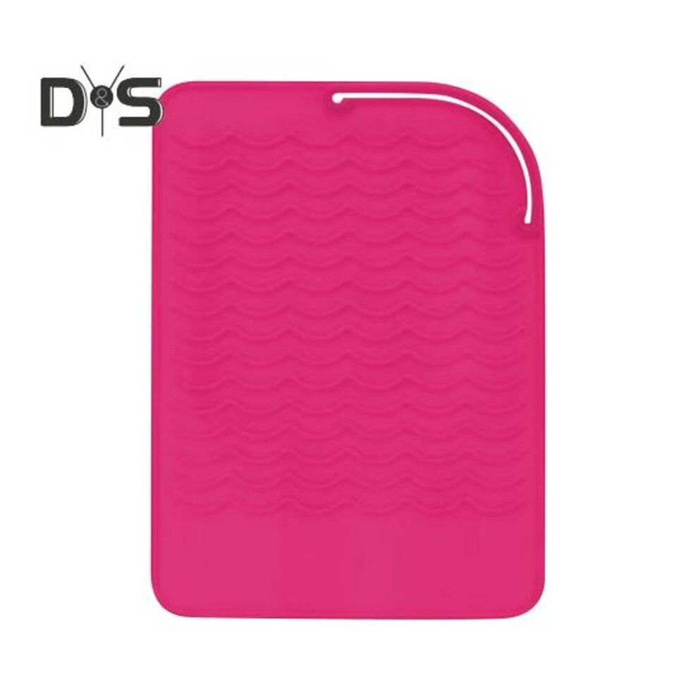 (rose red) Curling Iron Heat Resistant Mat Anti-slip Silicone Rectangle Portable Flat Iron Hair Straightener Hair Styling Hot Tools Travel Heat Pad Protector