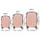Living And Home 3PCS Lockable Travel Suitcase Set, Rose Gold 5