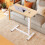 Living And Home Height Adjustable Mobile Table Overbed Desk with Wheels 2