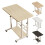 Living And Home 60*37cm Height Adjustable 2-Tier Mobile Table Overbed Desk, Light Oak 3