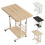 Living And Home 60*37cm Height Adjustable 2-Tier Mobile Table Overbed Desk, Natural 3