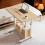 Living And Home 60*37cm Height Adjustable 2-Tier Mobile Table Overbed Desk, Natural 2
