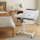Living And Home Adjustable Standing Desk Overbed Laptop Tray Mobile Computer Table 2