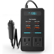 300W Car Power Inverter - Dual DC to AC Plug Adapter Outlets