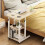 Living And Home 60*40*68CM Height Adjustable Mobile Table Overbed Desk with Shelf 1