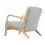 Living And Home Linen Buttoned Armchair Log Frame 3