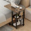 Living And Home 60*40*68CM Height Adjustable Mobile Table Overbed Desk with Shelf 2