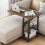 Living And Home 60*40*68CM Height Adjustable Mobile Table Overbed Desk with Shelf 3