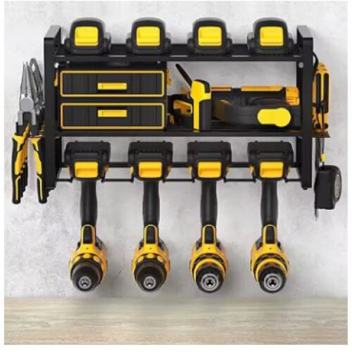 Wall Mount Power Tool Rack Drill Holder Organizer for Garage Workshop 2